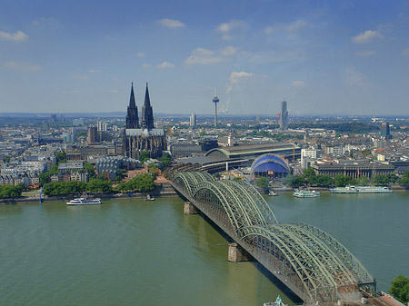 Fotos Hohenzollernbrücke und Kölner Dom aus der Ferne