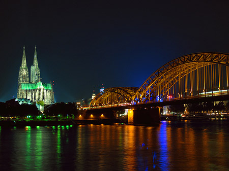 Kölner Dom hinter der Hohenzollernbrücke